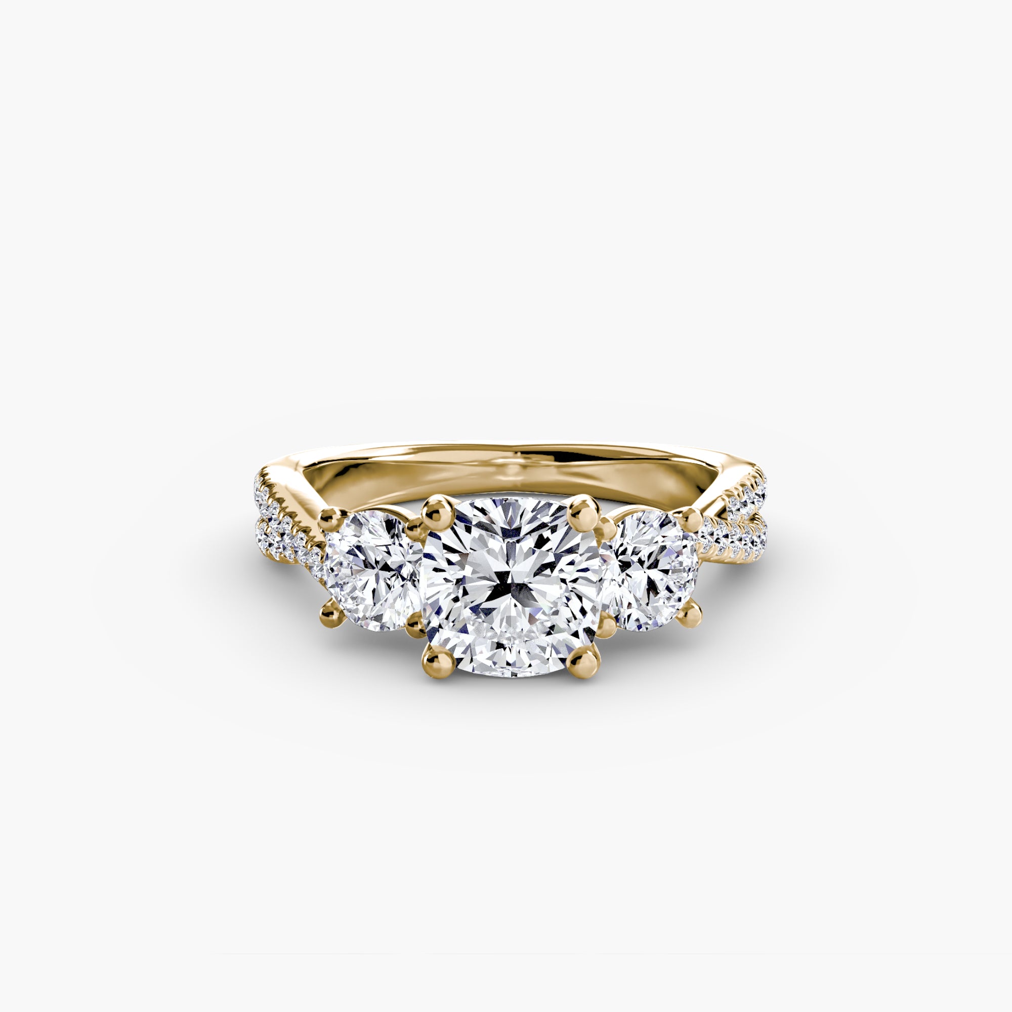 Der Drei Stein Ring mit Pavé Band 2