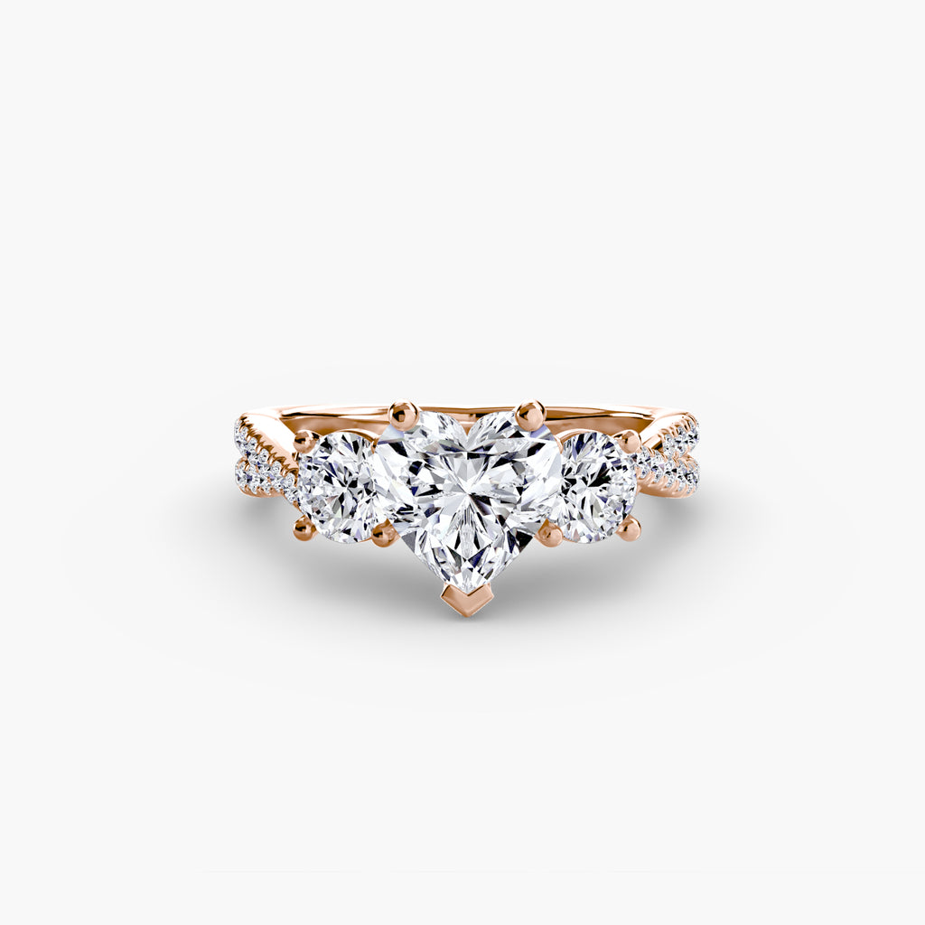 Der Drei Stein Ring mit Pavé Band 2