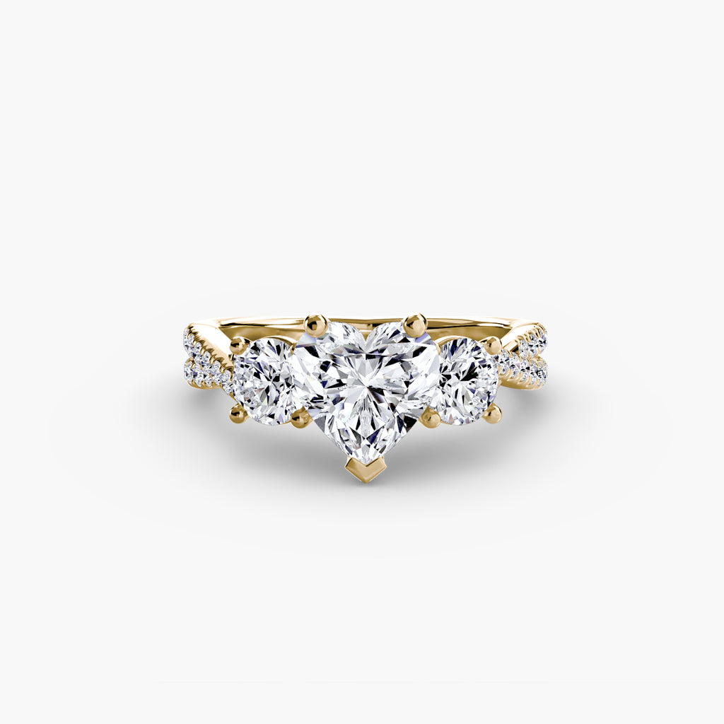 Der Drei Stein Ring mit Pavé Band 2