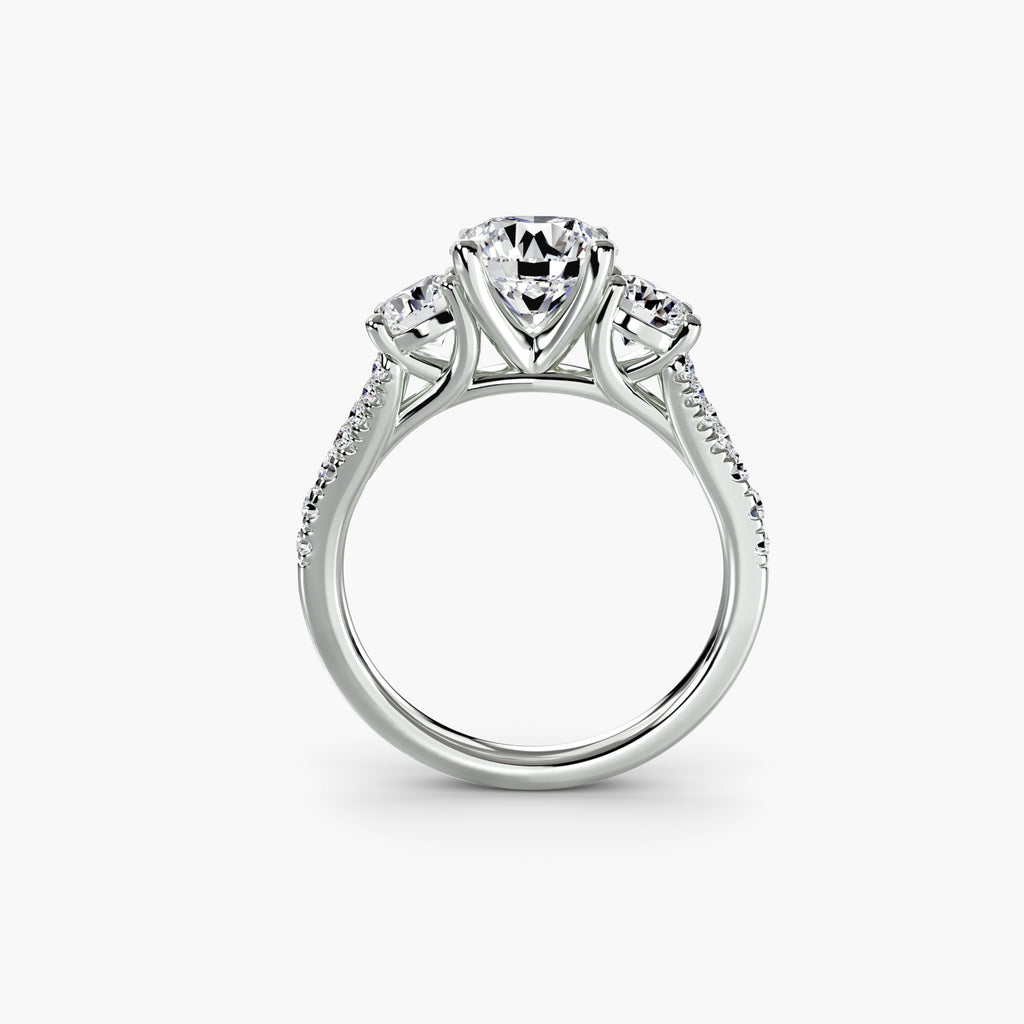 Der Drei Stein Ring Pavé Band 3