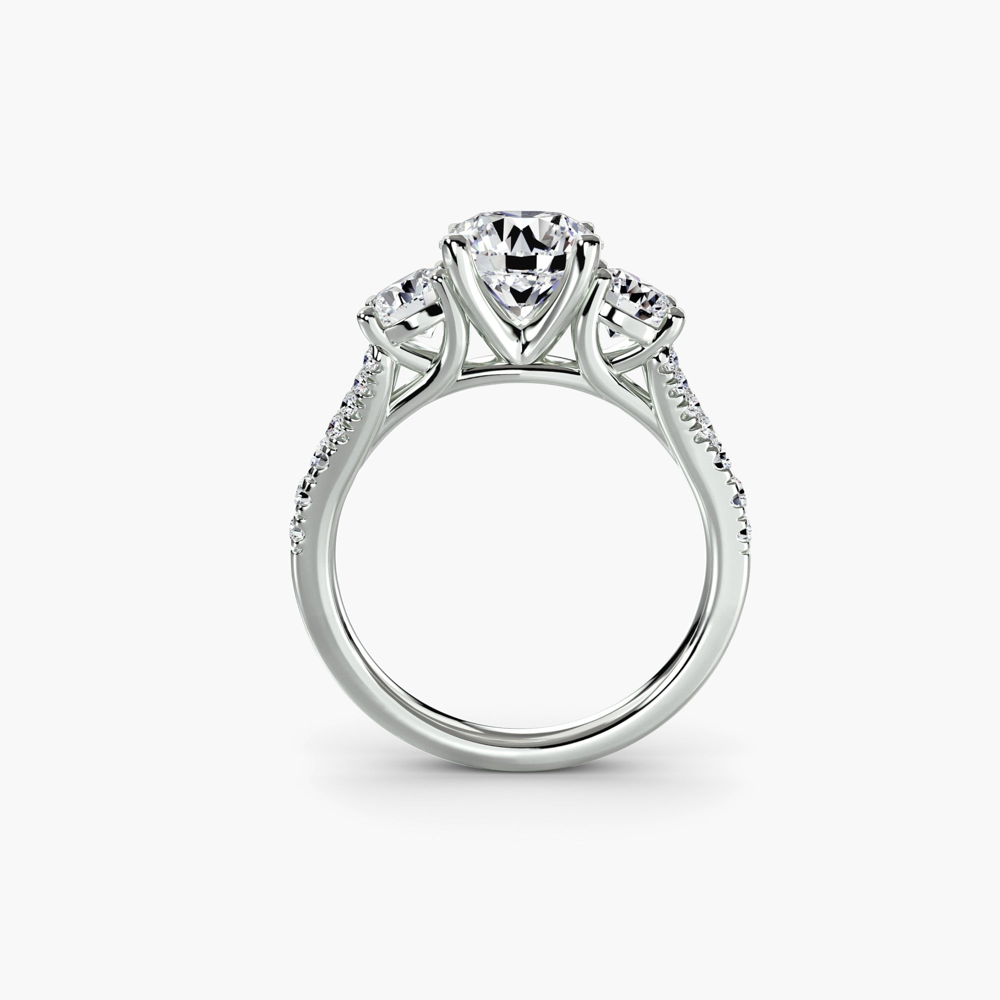 Der Drei Stein Ring Pavé Band 3