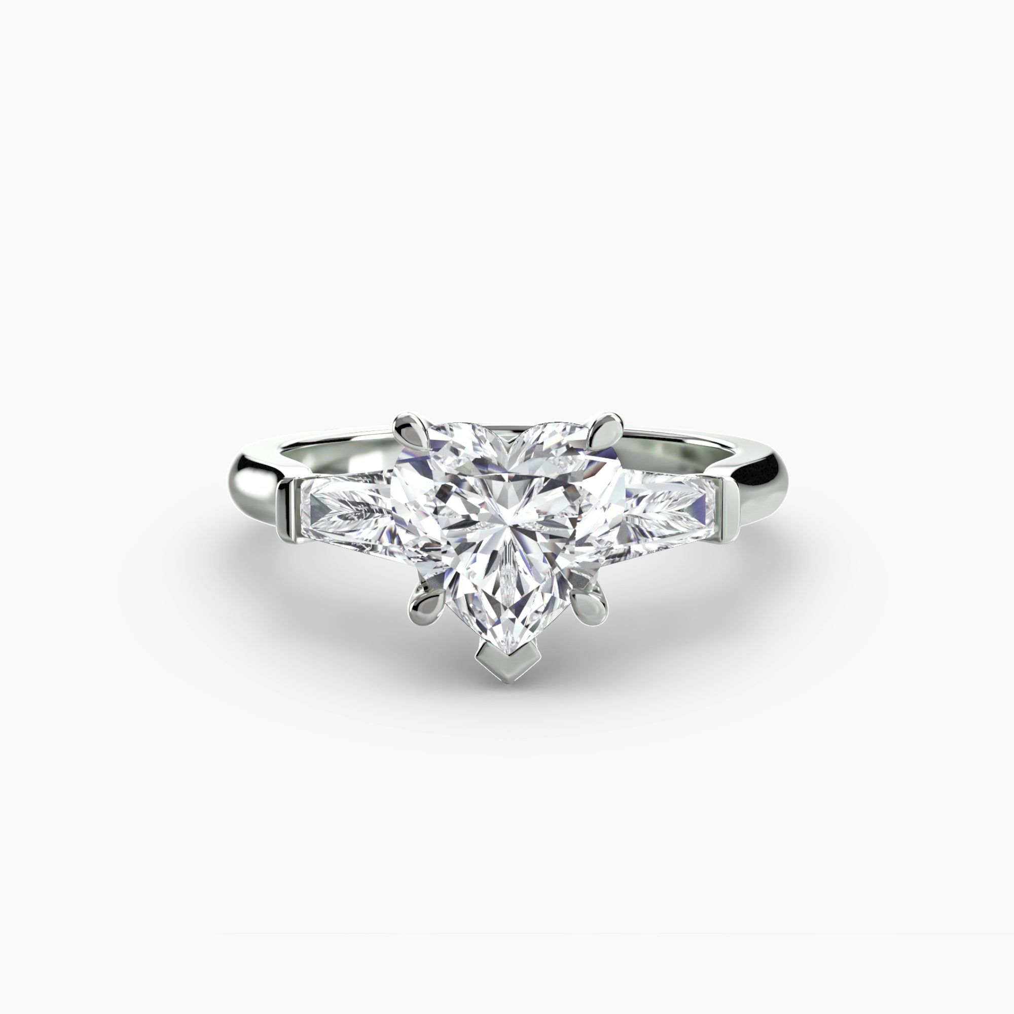 Der Drei Stein Ring (Baguette Seitensteine)