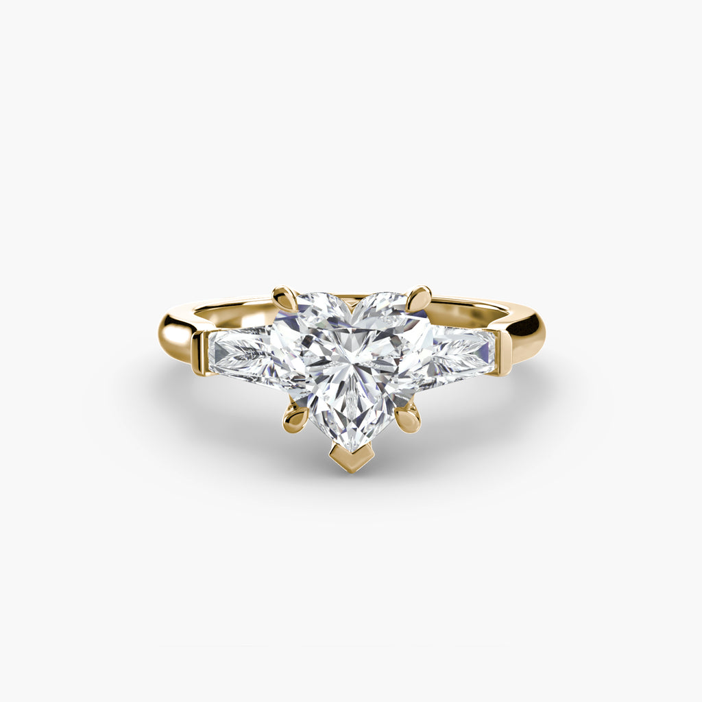 Der Drei Stein Ring (Baguette Seitensteine)