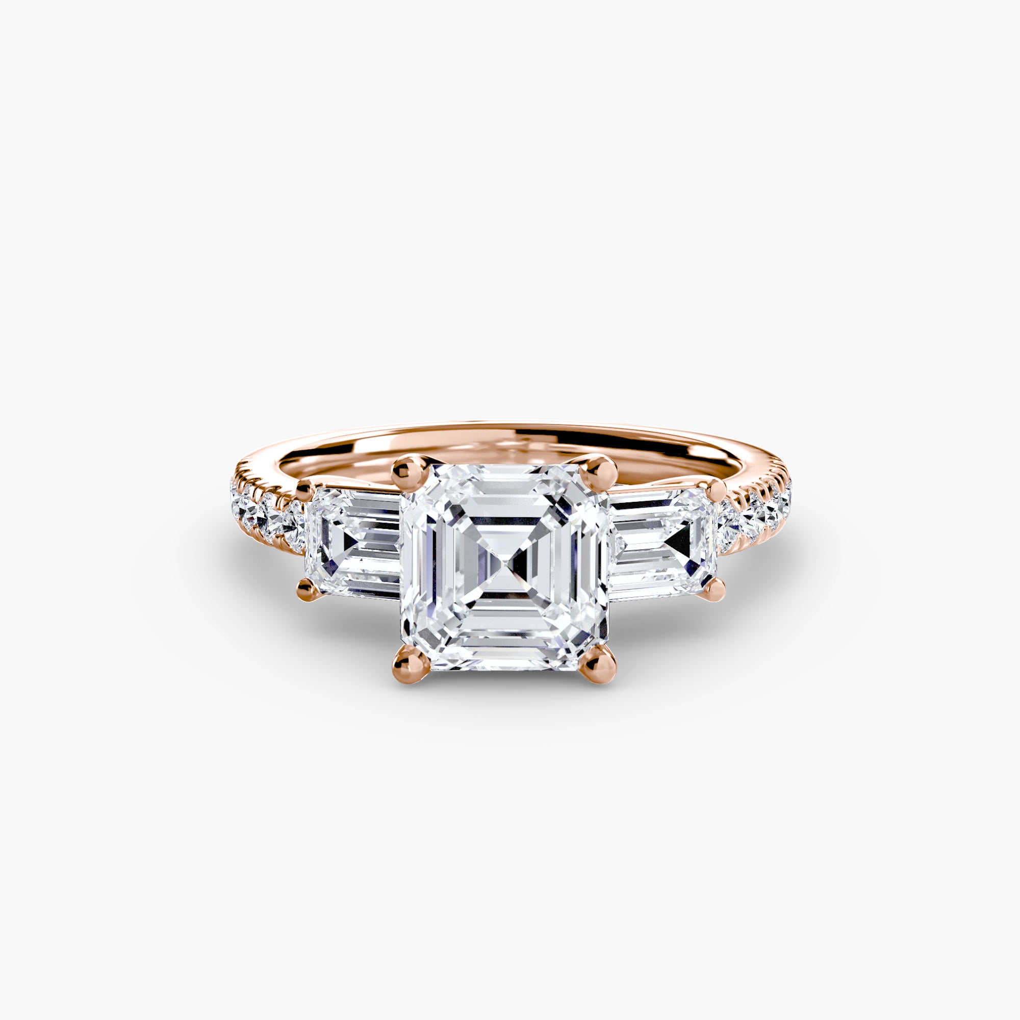 Der Drei Stein Ring mit Pavé Band 4