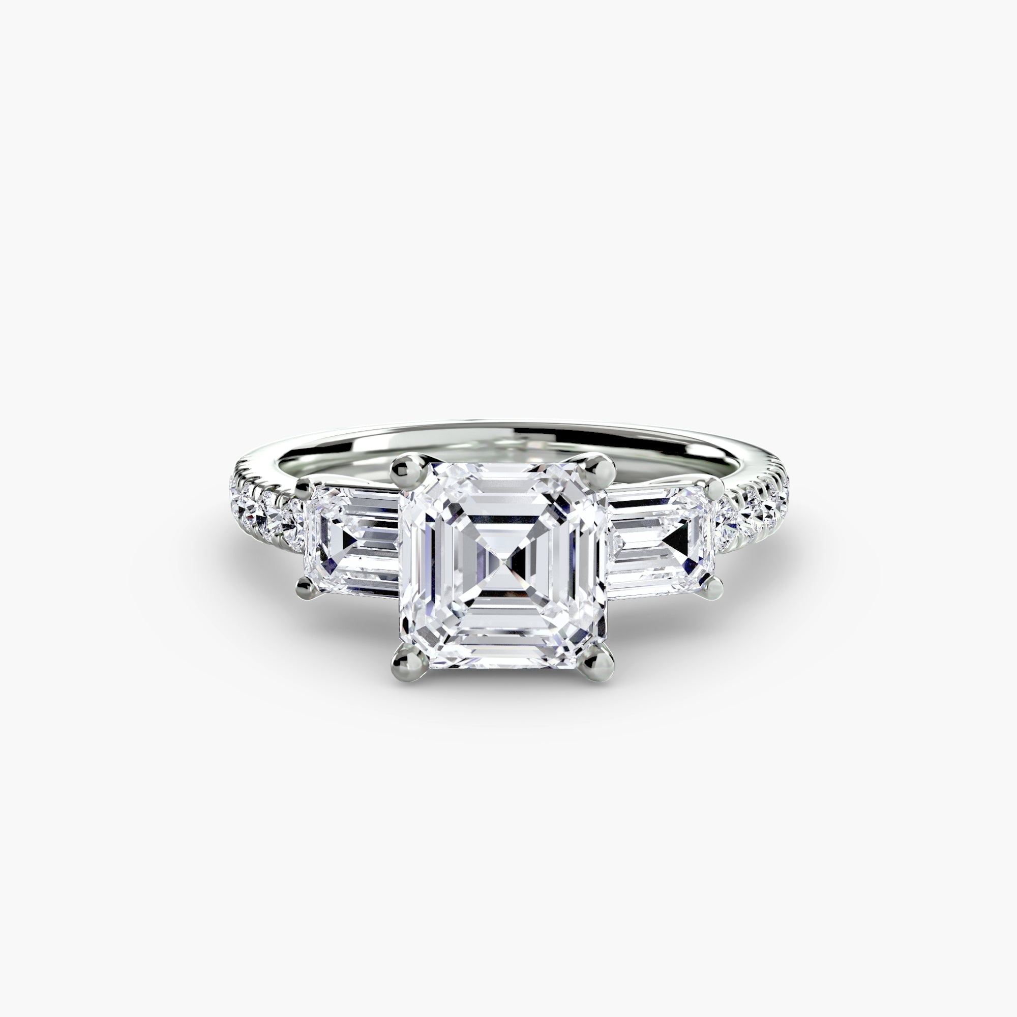 Der Drei Stein Ring mit Pavé Band 4