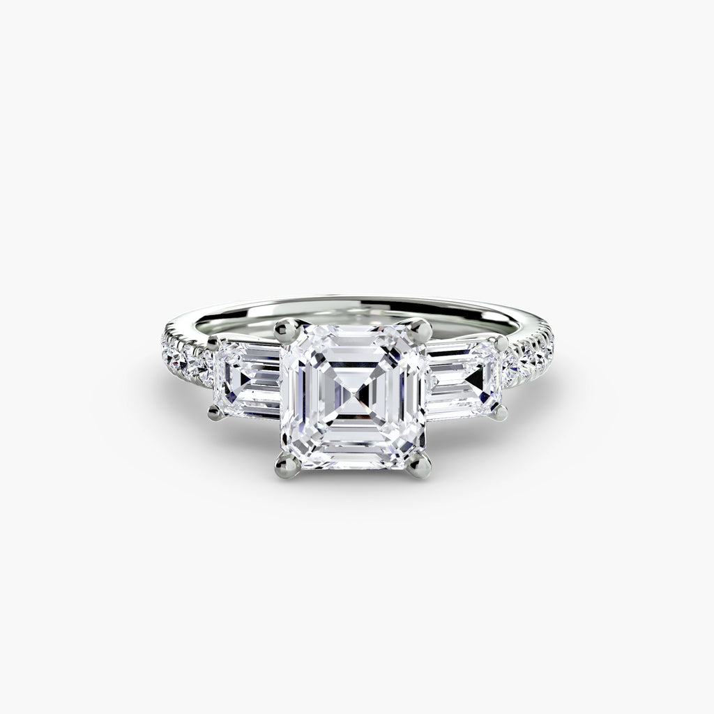 Der Drei Stein Ring mit Pavé Band 4