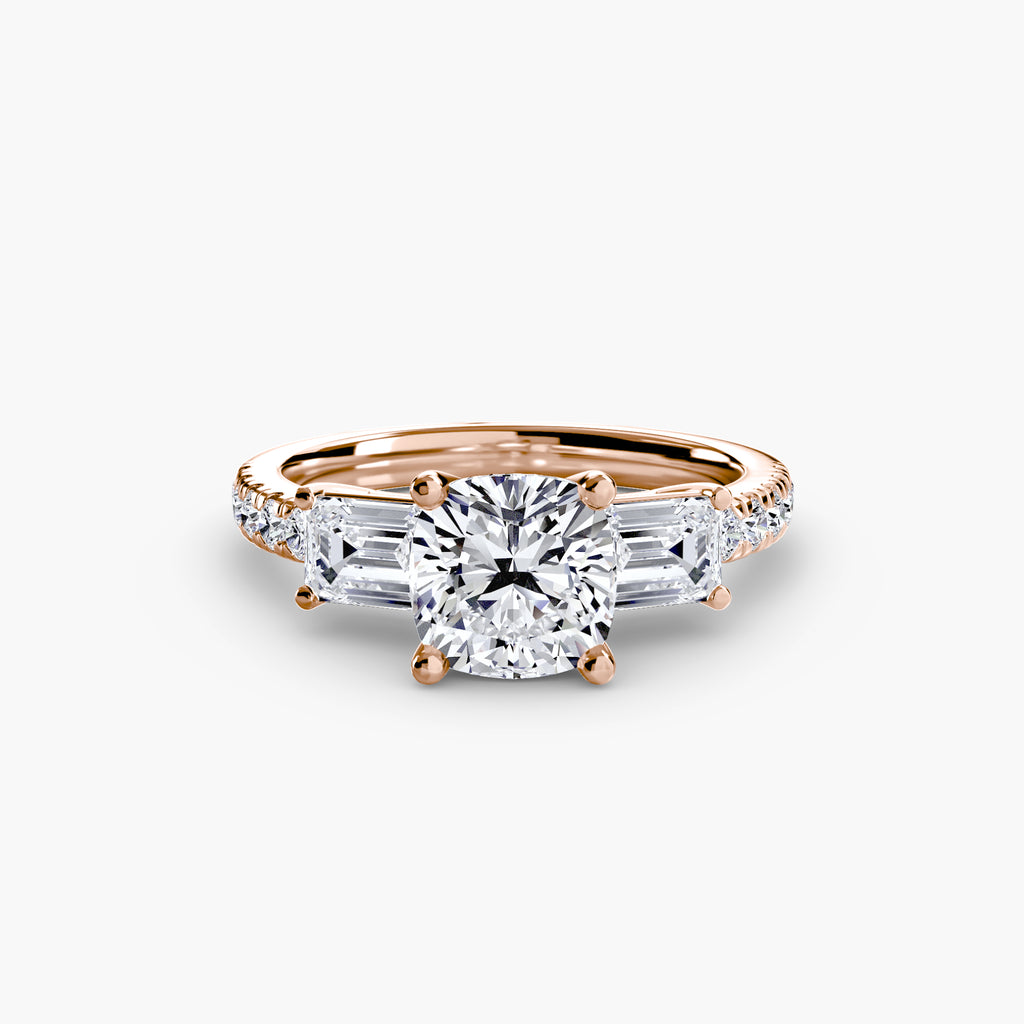 Der Drei Stein Ring mit Pavé Band 4