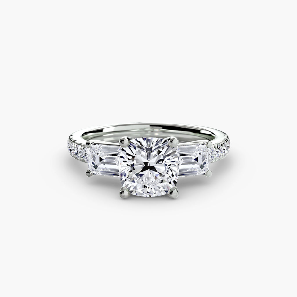 Der Drei Stein Ring mit Pavé Band 4