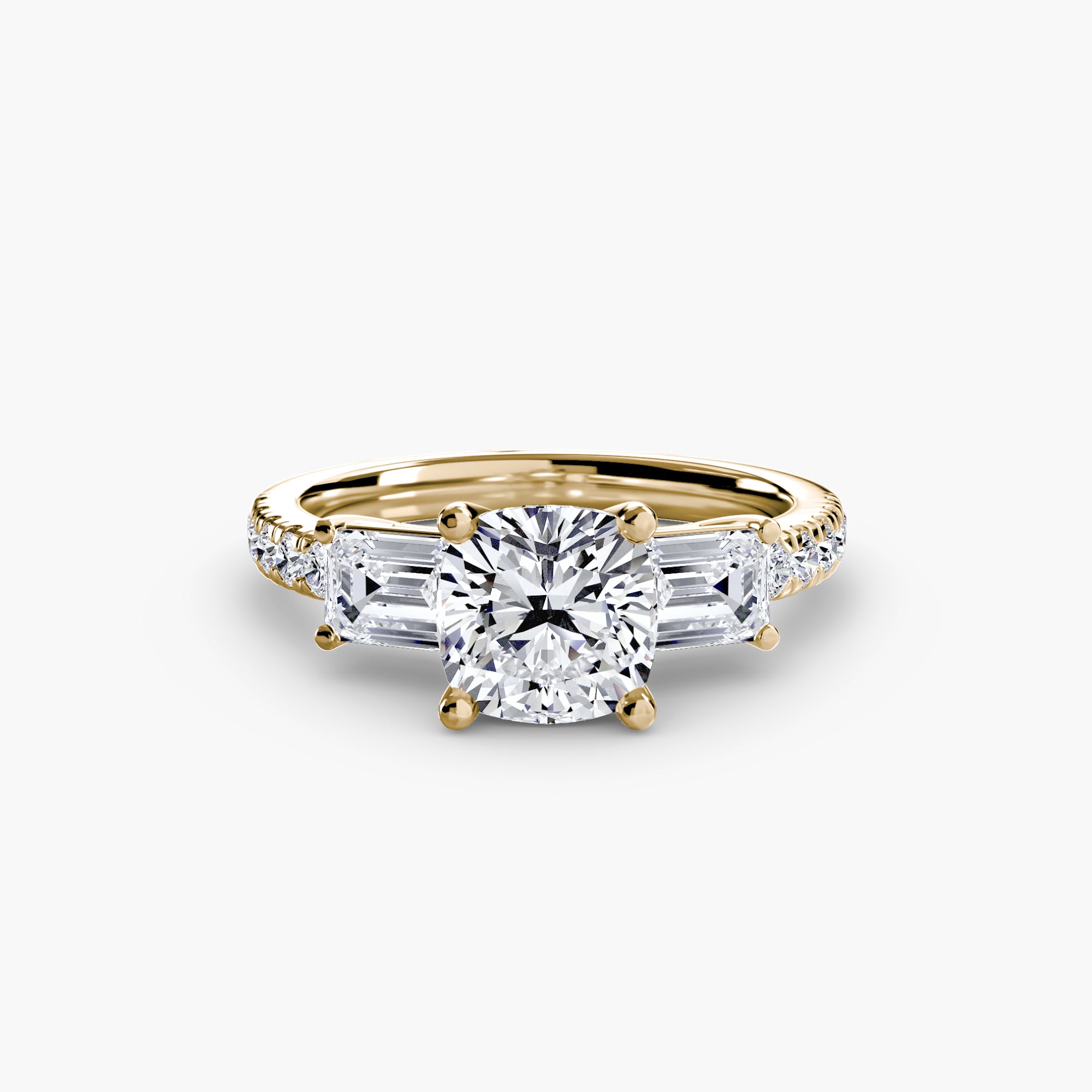 Der Drei Stein Ring mit Pavé Band 4