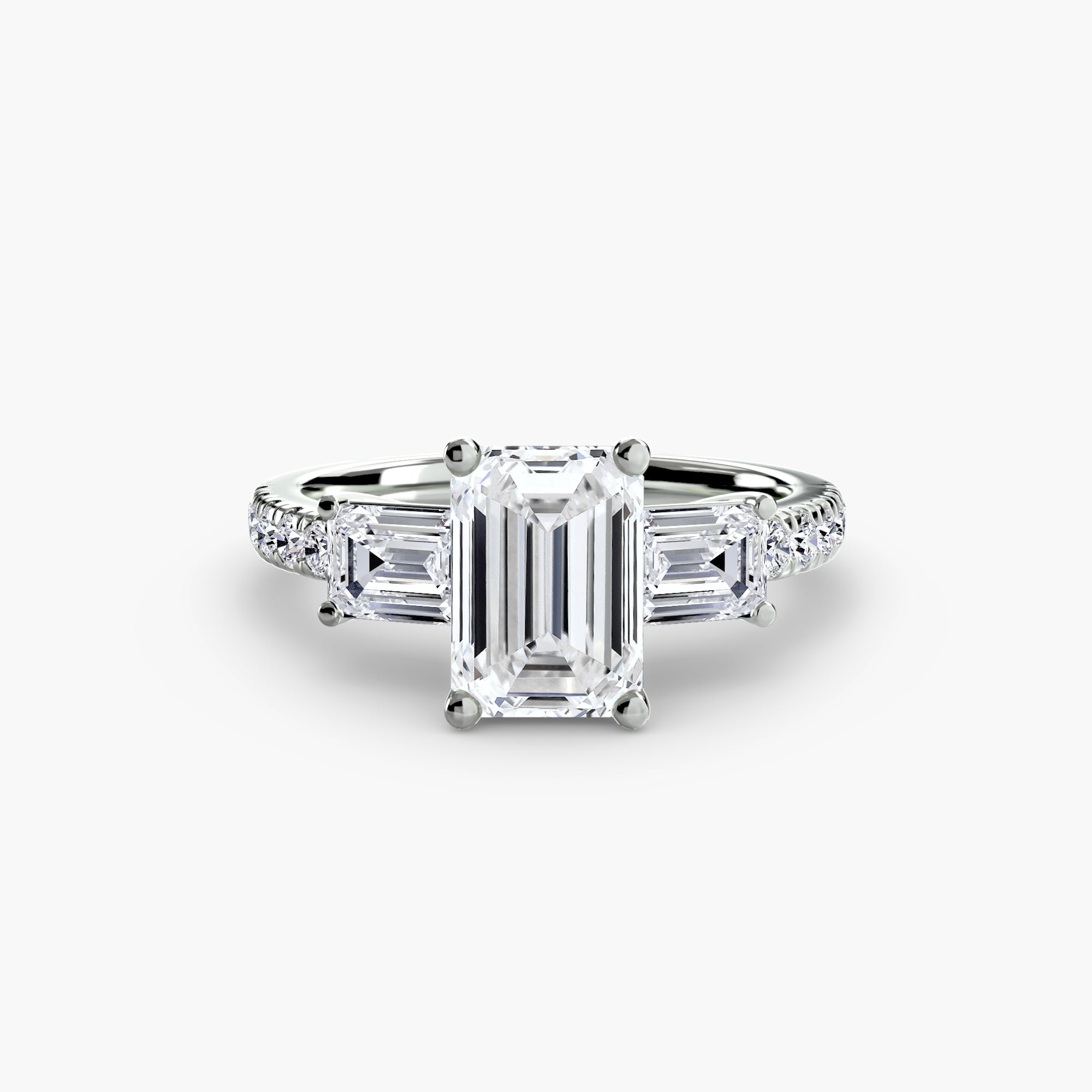 Der Drei Stein Ring mit Pavé Band 4