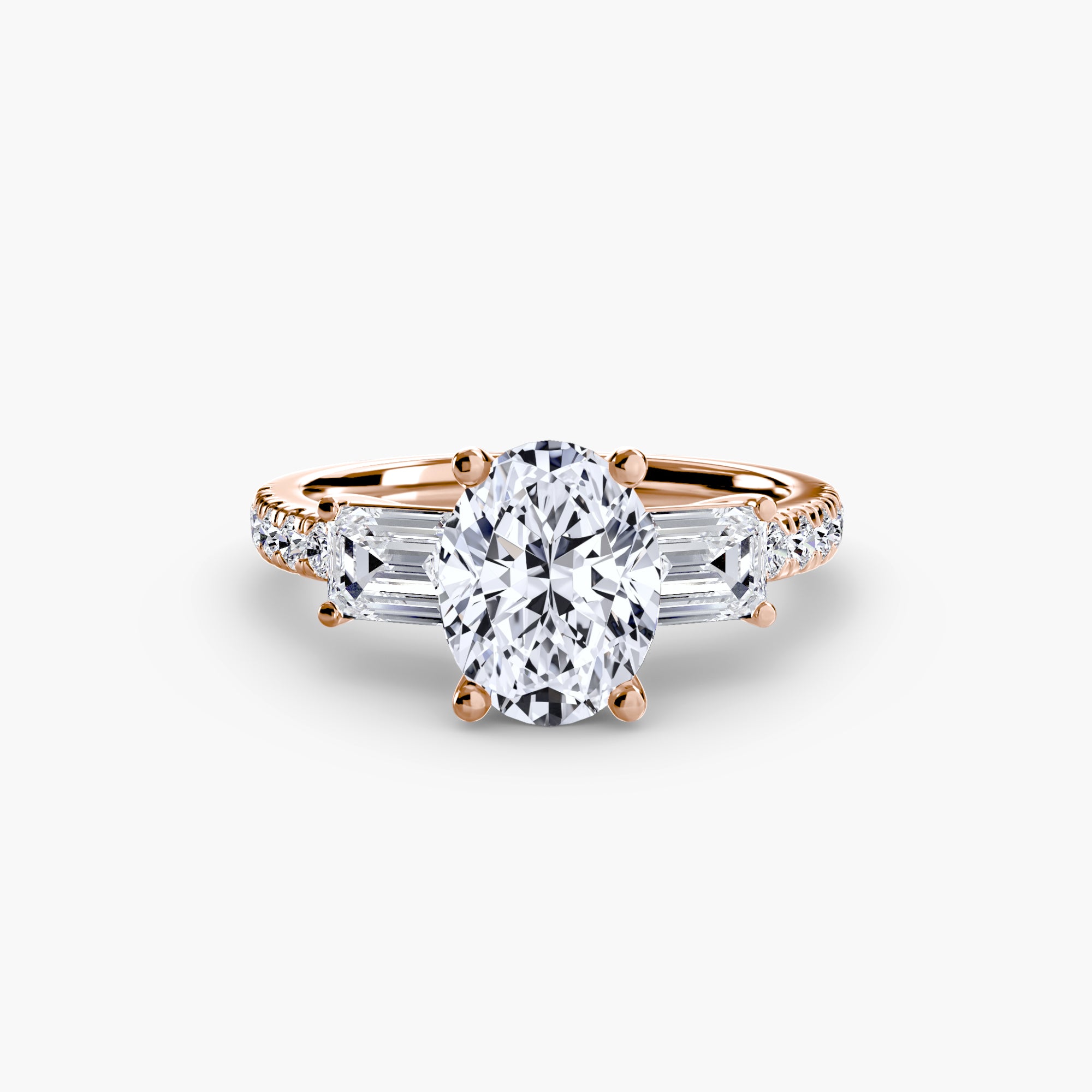 Der Drei Stein Ring mit Pavé Band 4