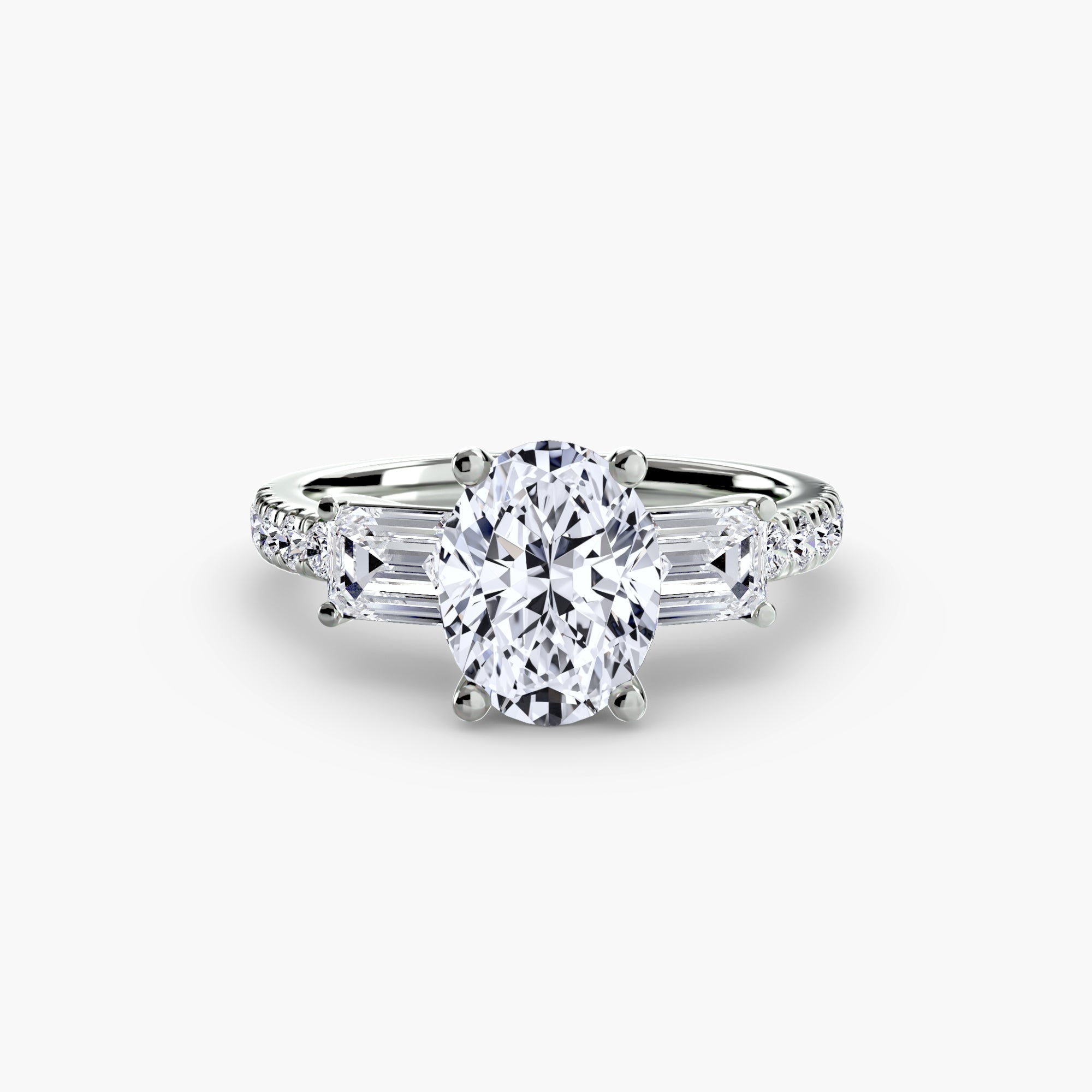 Der Drei Stein Ring mit Pavé Band 4
