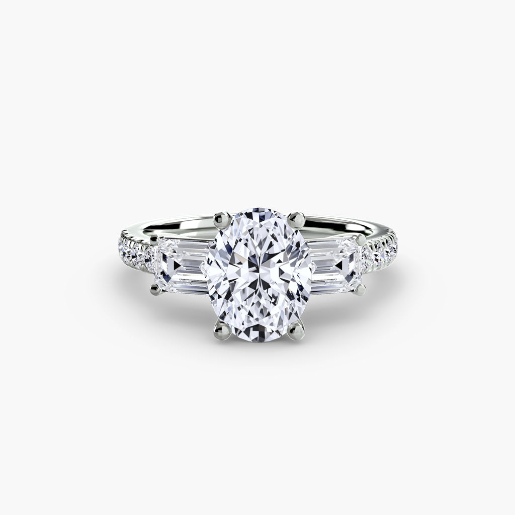 Der Drei Stein Ring mit Pavé Band 4