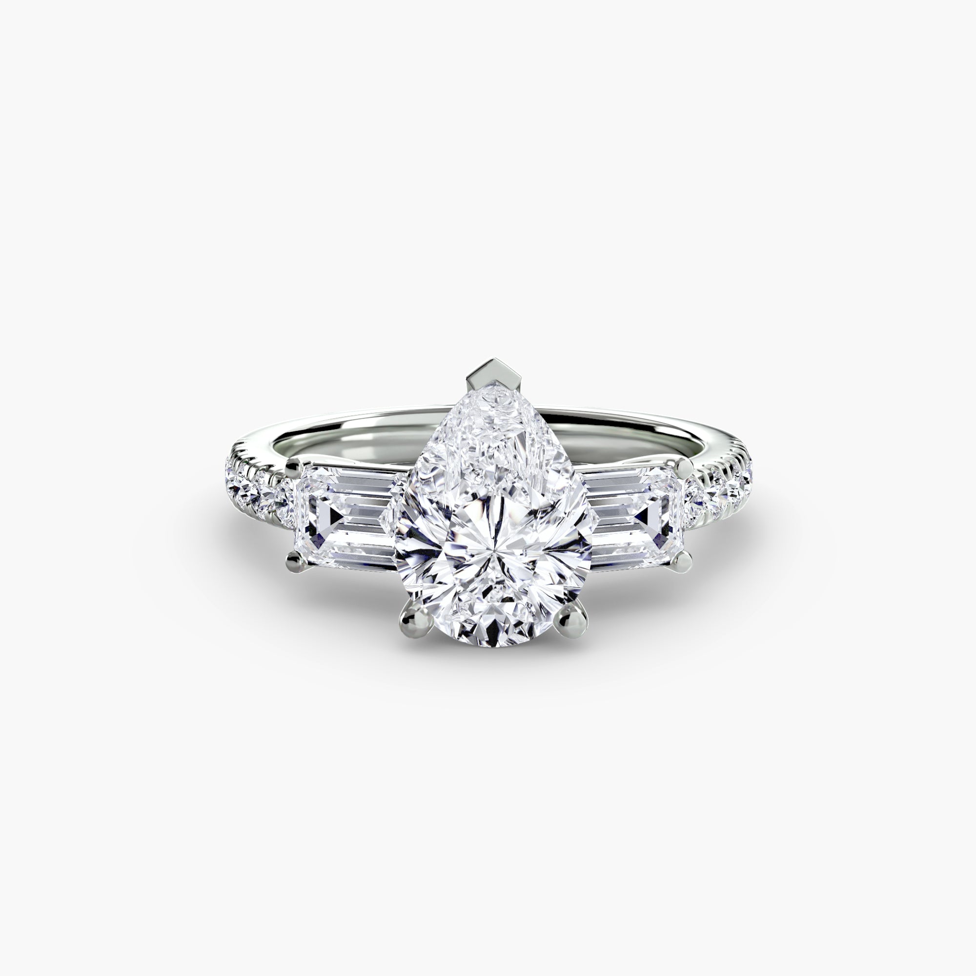 Der Drei Stein Ring mit Pavé Band 4