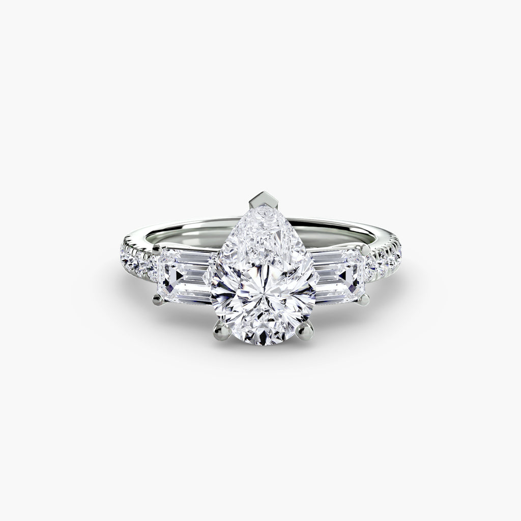 Der Drei Stein Ring mit Pavé Band 4