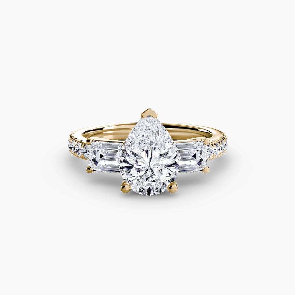 Der Drei Stein Ring mit Pavé Band 4