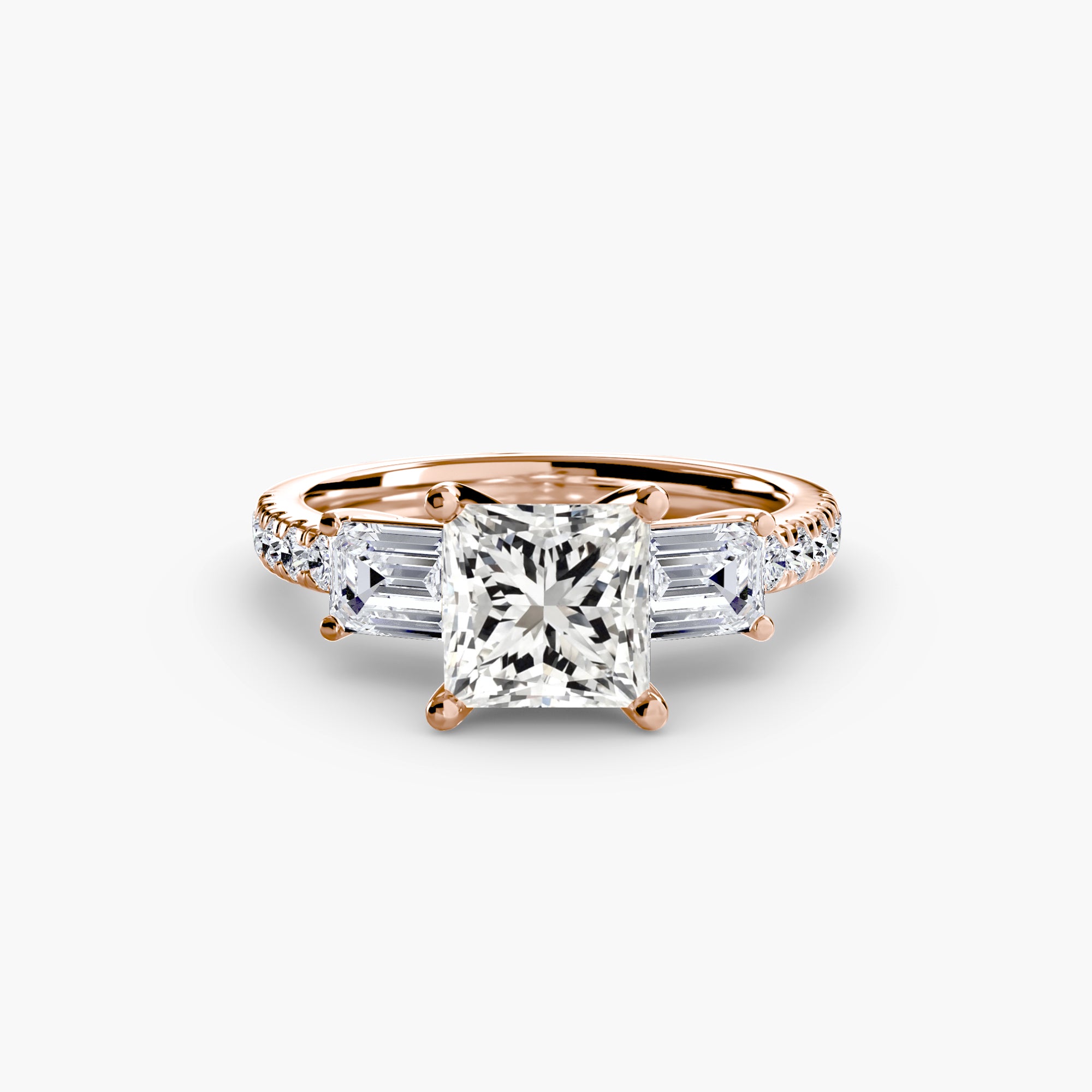 Der Drei Stein Ring mit Pavé Band 4