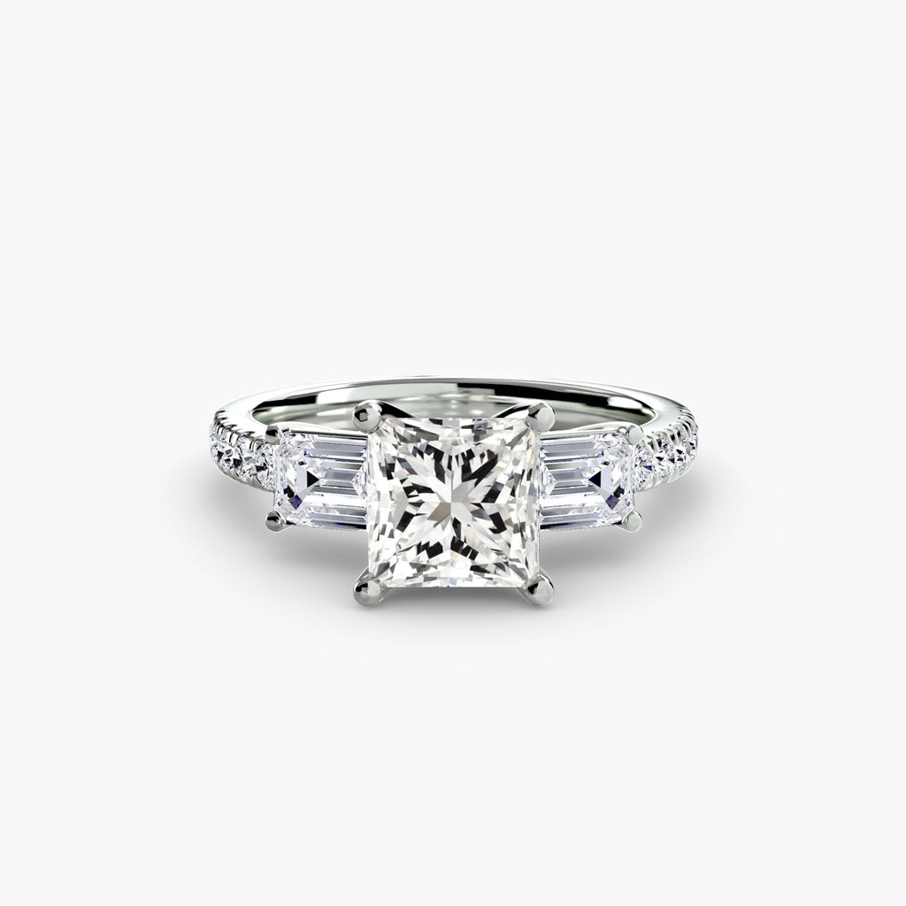 Der Drei Stein Ring mit Pavé Band 4