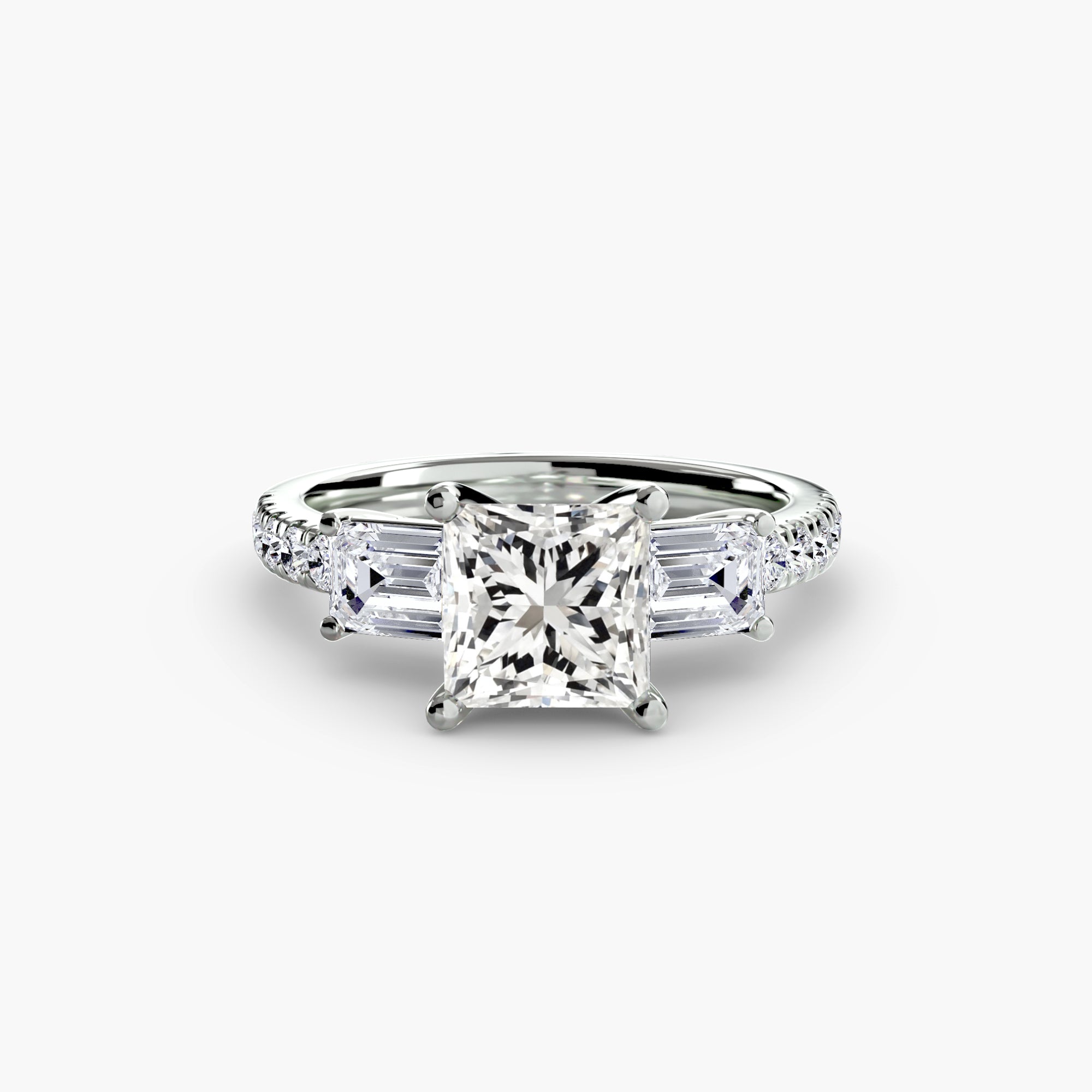 Der Drei Stein Ring mit Pavé Band 4
