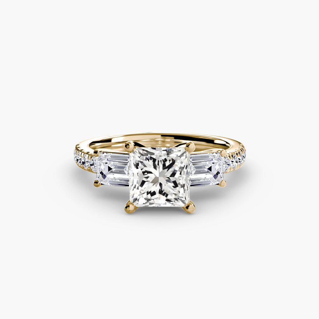 Der Drei Stein Ring mit Pavé Band 4