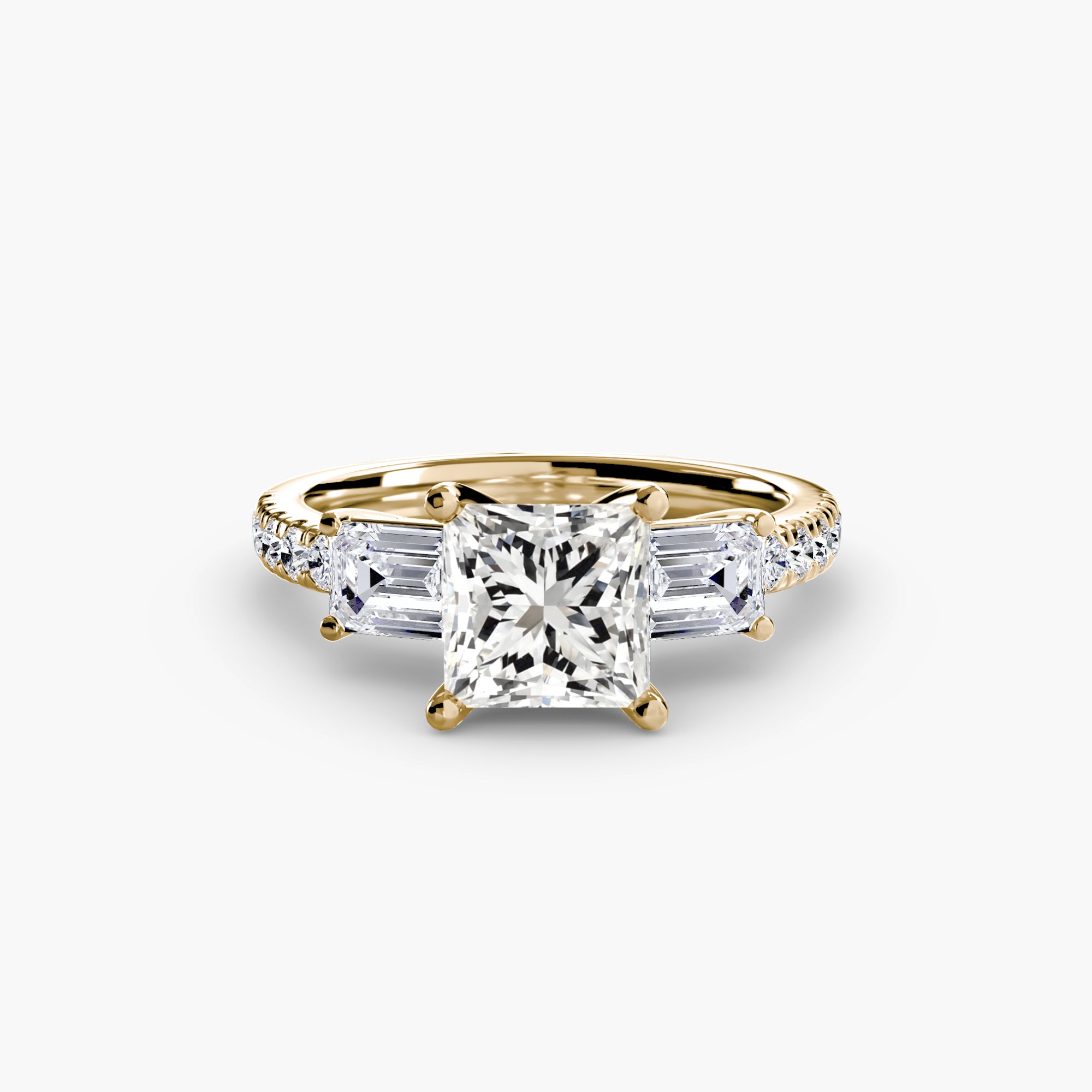 Der Drei Stein Ring mit Pavé Band 4