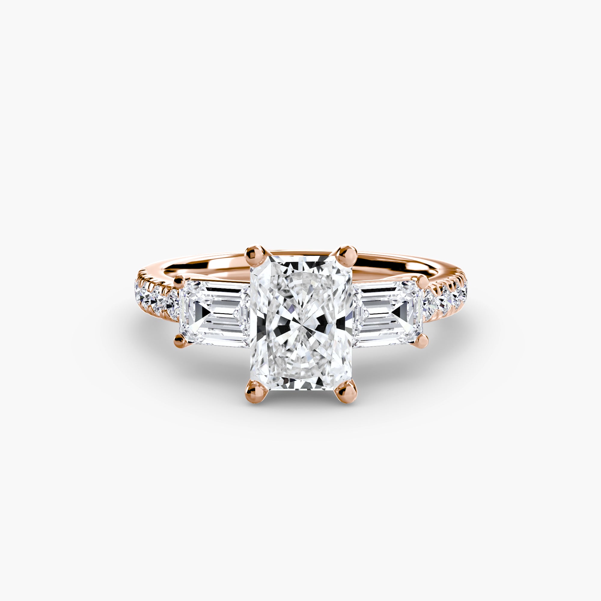Der Drei Stein Ring mit Pavé Band 4