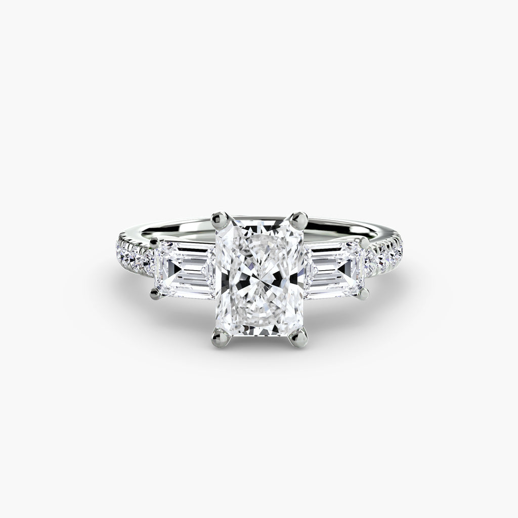 Der Drei Stein Ring mit Pavé Band 4