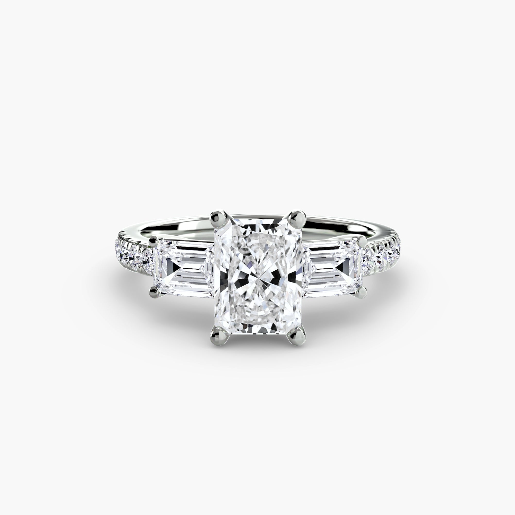 Der Drei Stein Ring mit Pavé Band 4