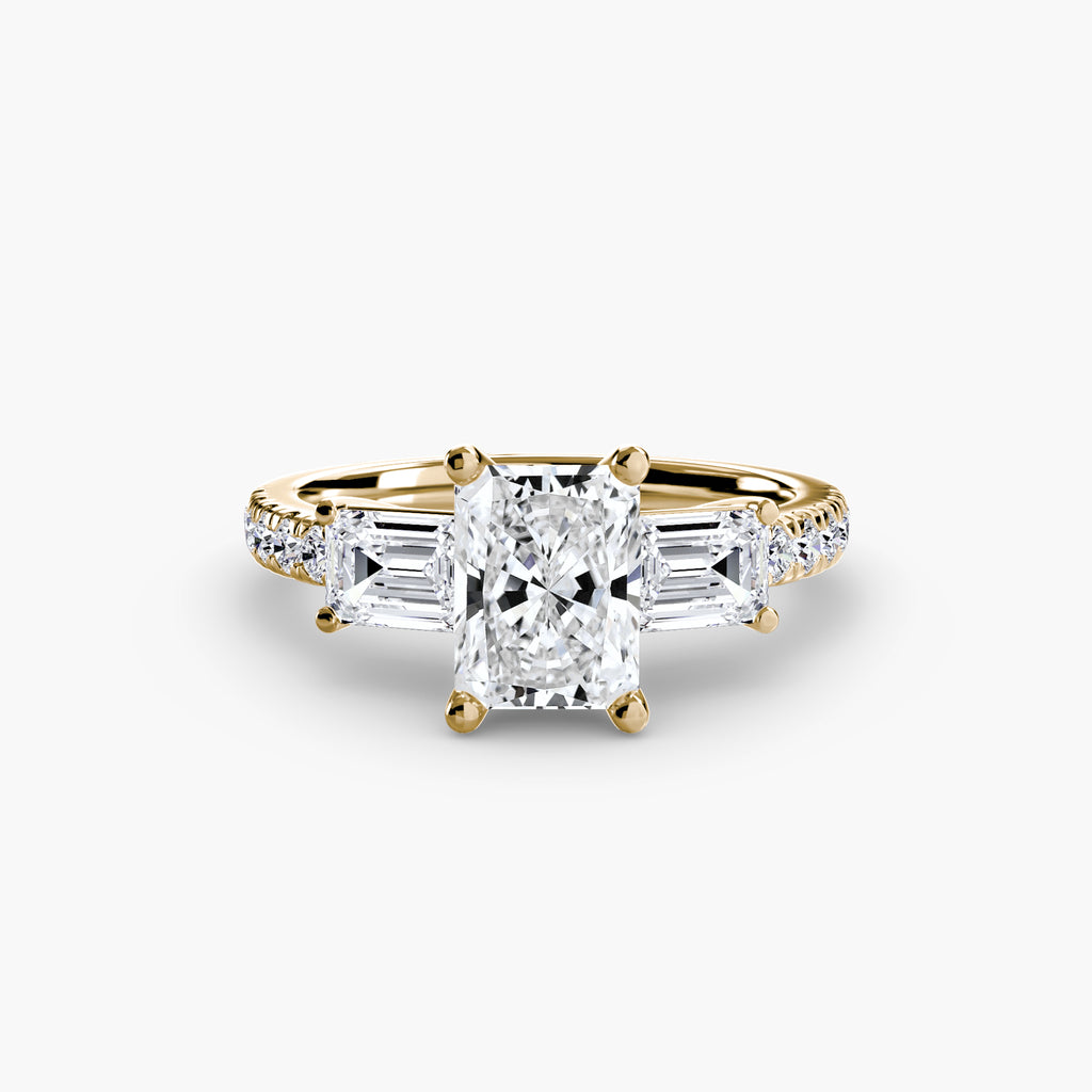 Der Drei Stein Ring mit Pavé Band 4