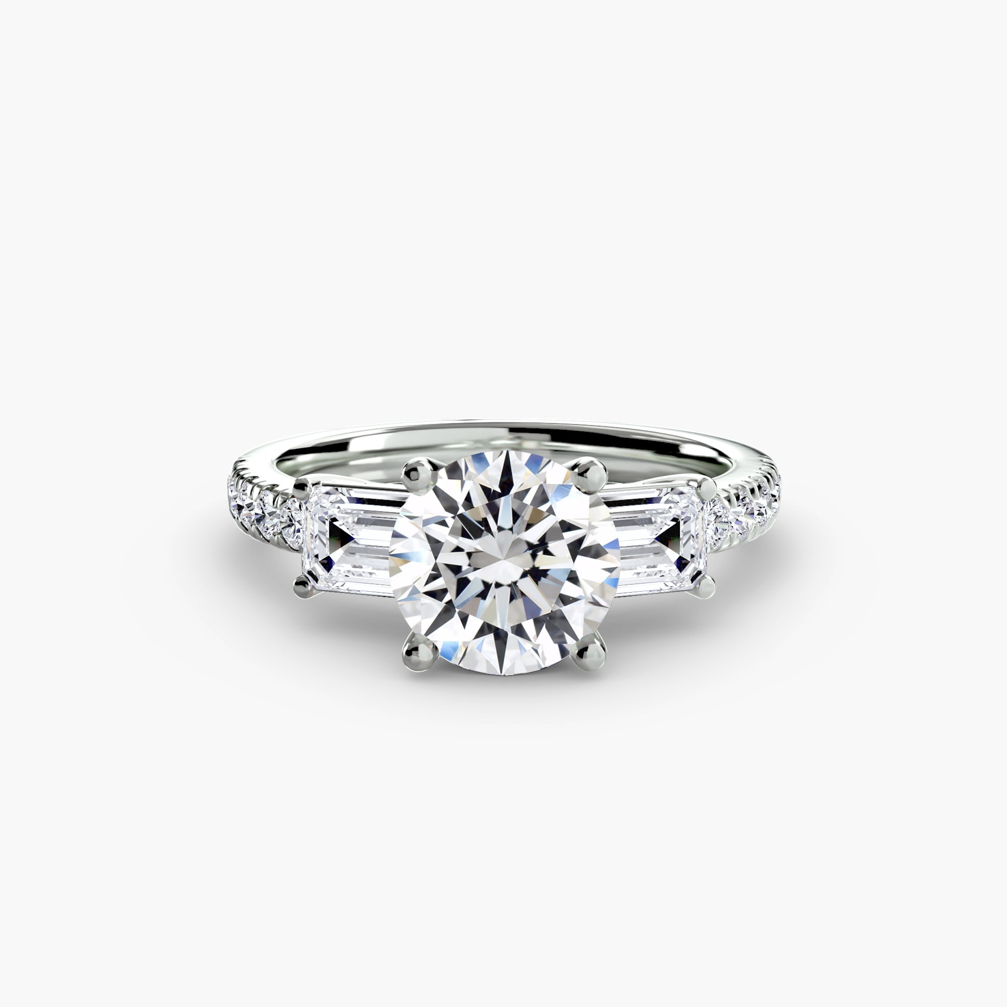 Der Drei Stein Ring mit Pavé Band 4