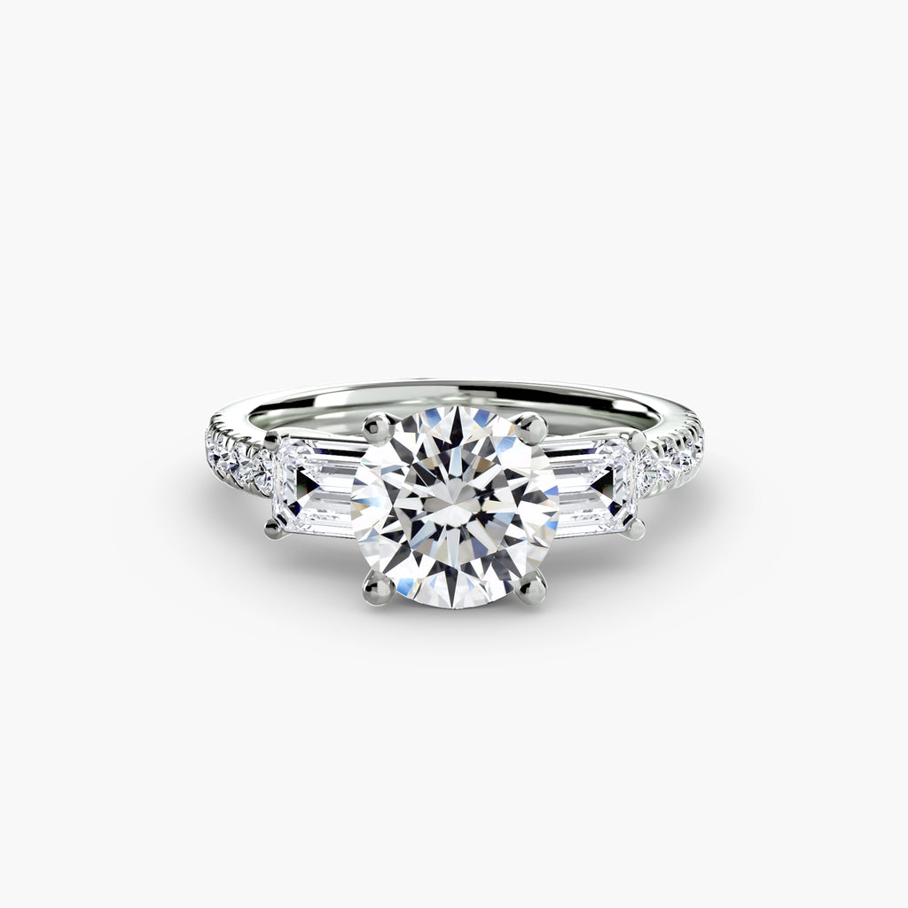 Der Drei Stein Ring mit Pavé Band 4