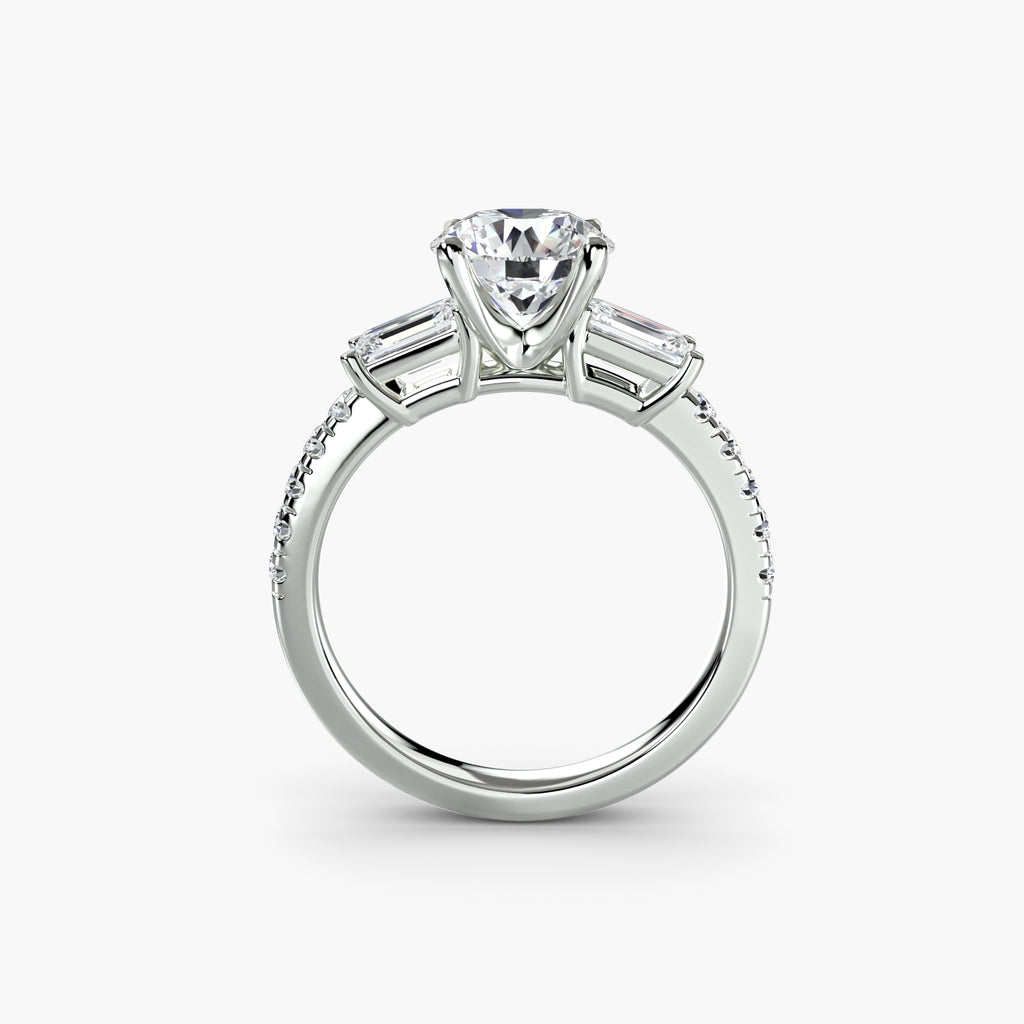 Der Drei Stein Ring mit Pavé Band 4