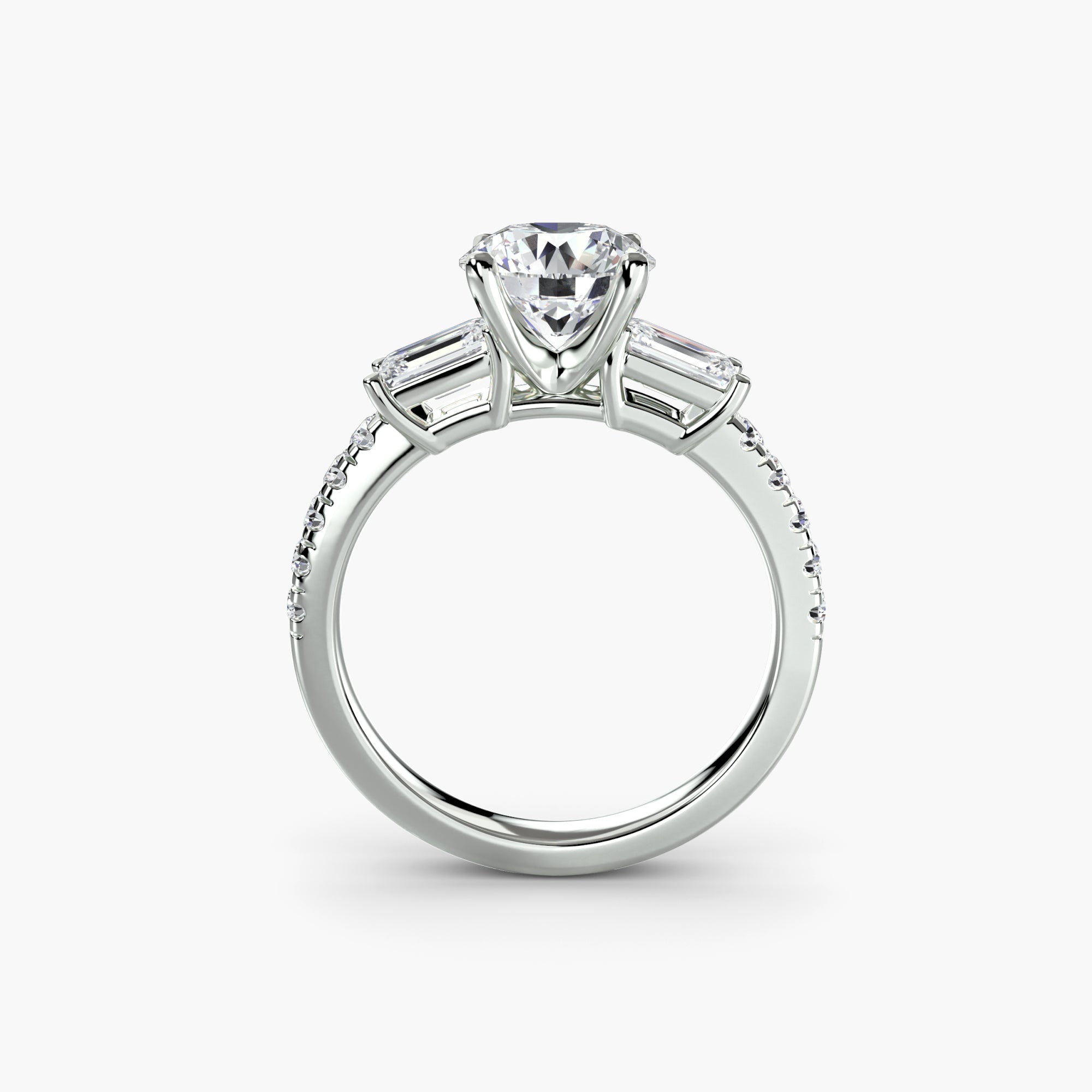Der Drei Stein Ring mit Pavé Band 4