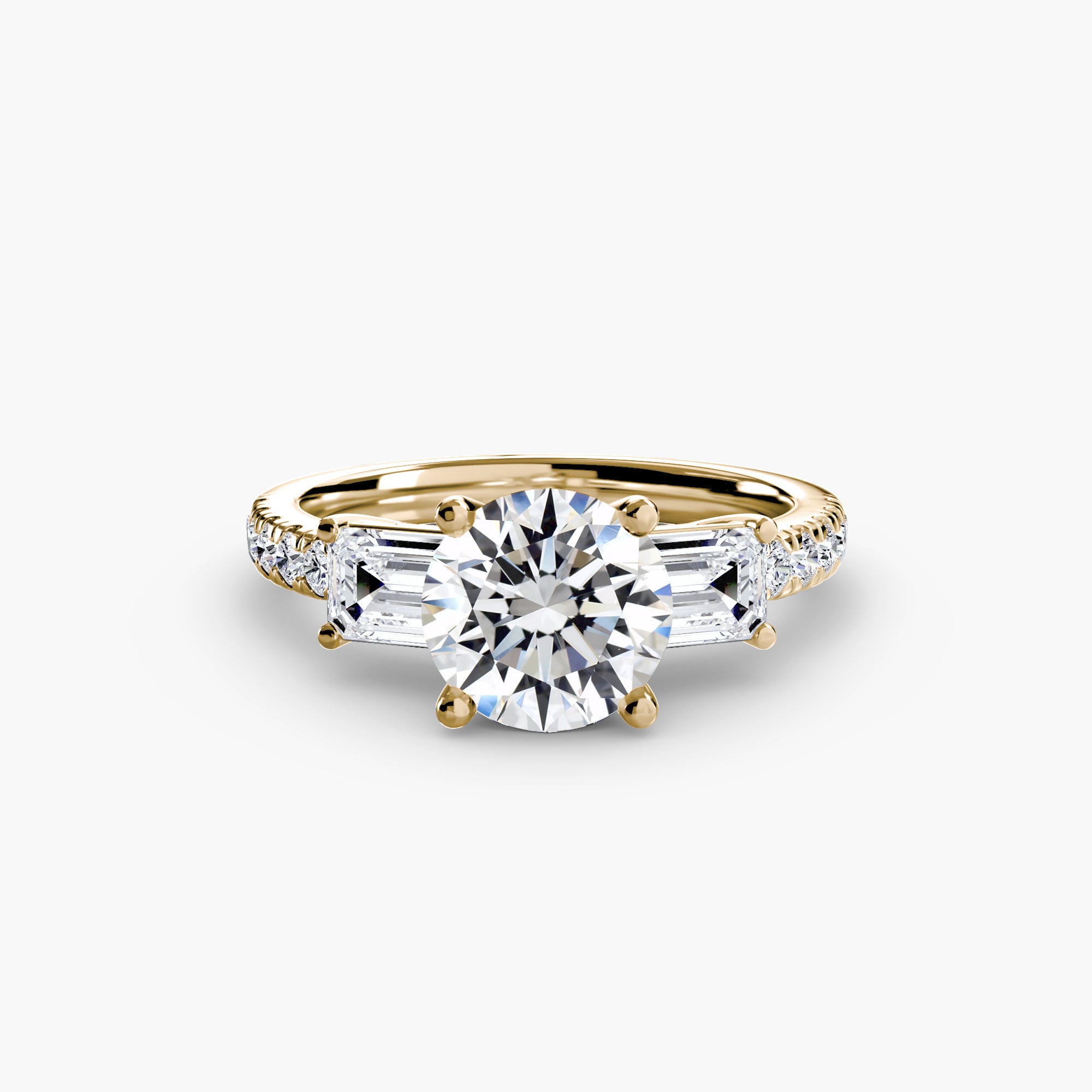 Der Drei Stein Ring mit Pavé Band 4