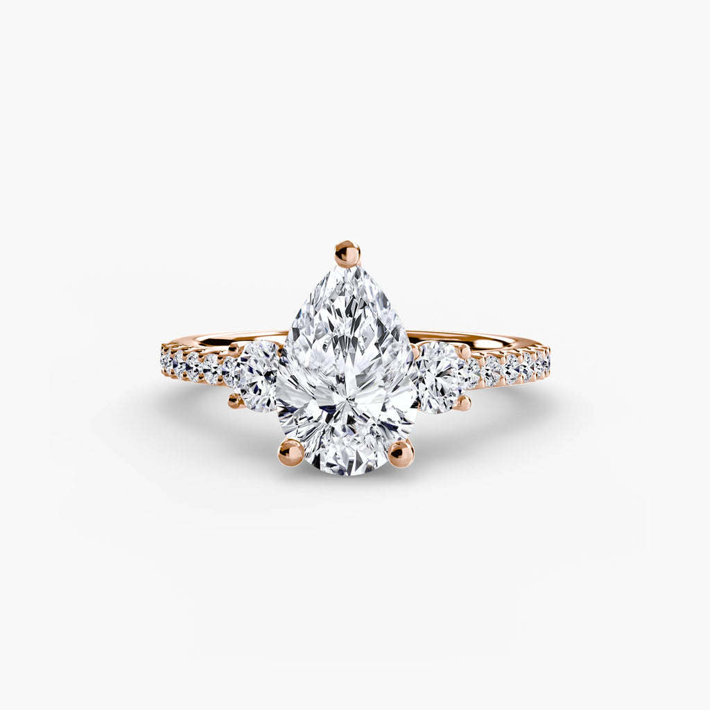 Der Drei Stein Ring mit Pavé Band 5