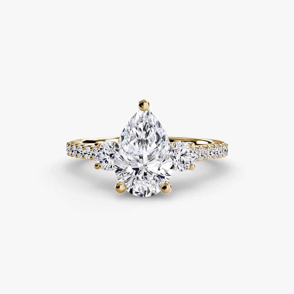 Der Drei Stein Ring mit Pavé Band 5