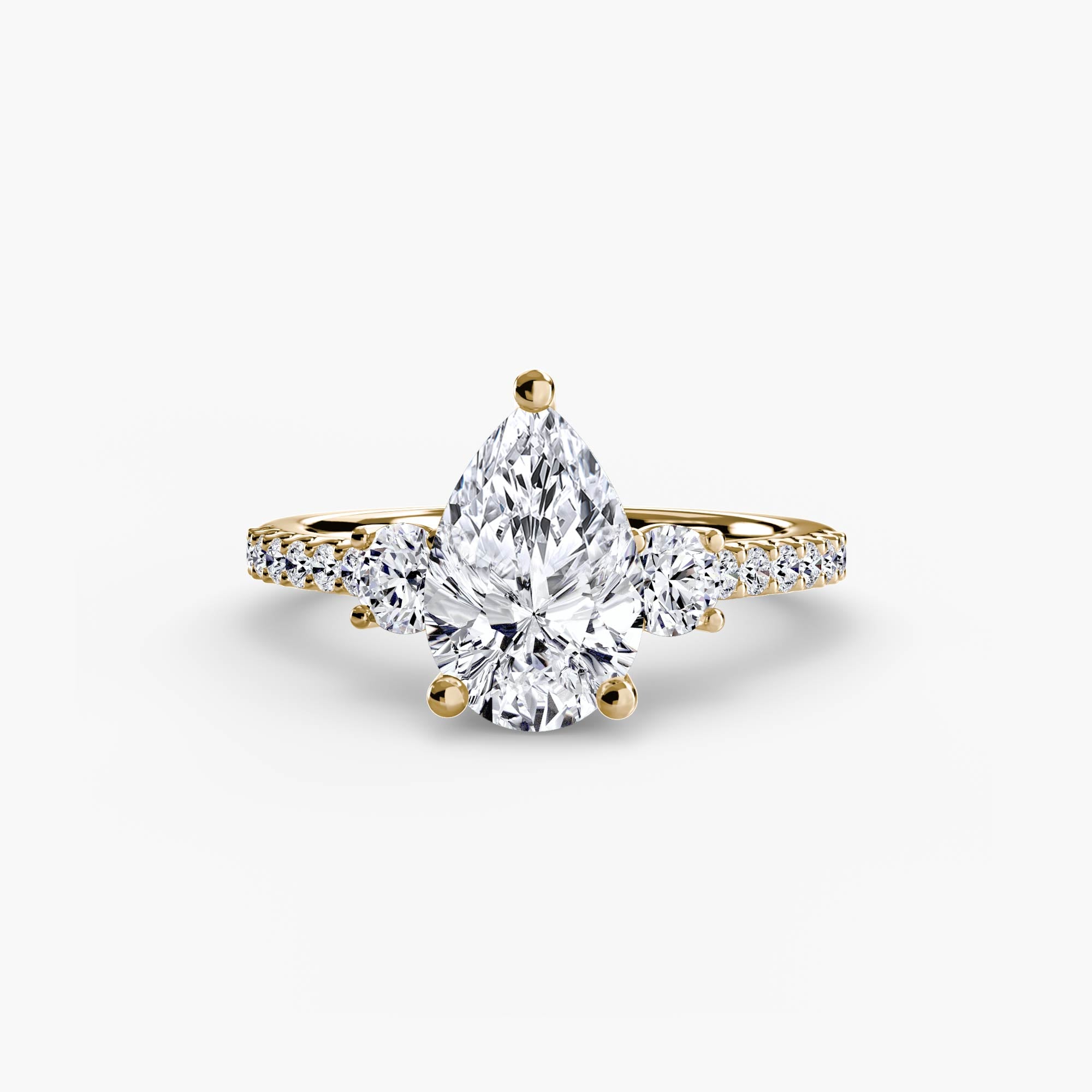 Der Drei Stein Ring mit Pavé Band 5
