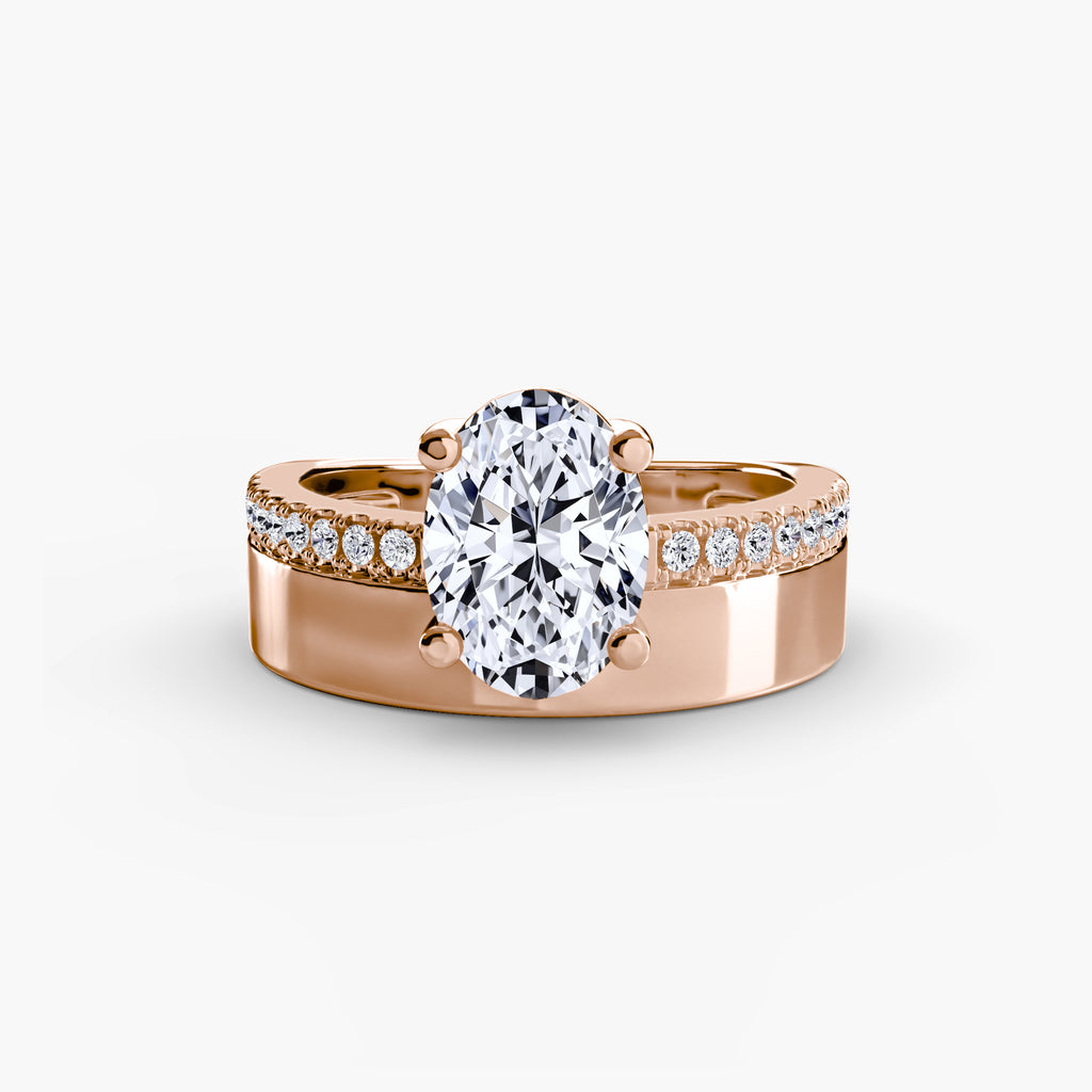 Breitband Solitaire mit Pavé Band
